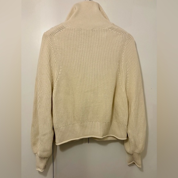 J. Crew Cream Cotton Sweater with Gold Buttons - Picture 2 of 4